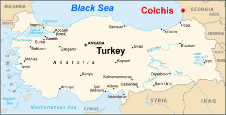 map, Colchis on the Black Sea