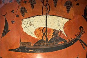 Dionysus aboard ship