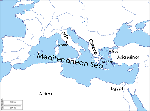 map of the Mediterranean