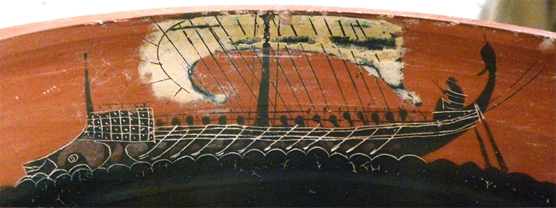 Trireme, red-figure Attic vase, 6th cent BCE