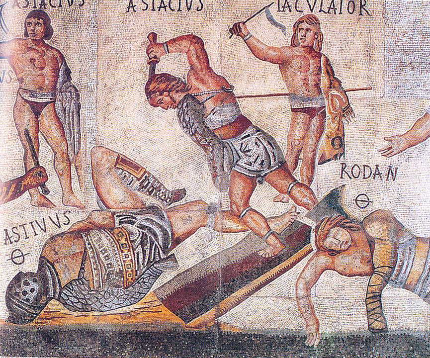 Gladiator mosaic, Galleria Borghese
