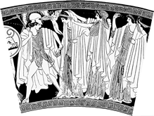 Makron Vase: Paris, Eros, Helen, Aphrodite, Persuasion — more below
