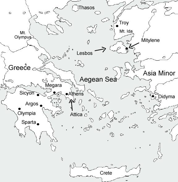 Map for areas covered in readings