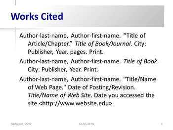 works cited