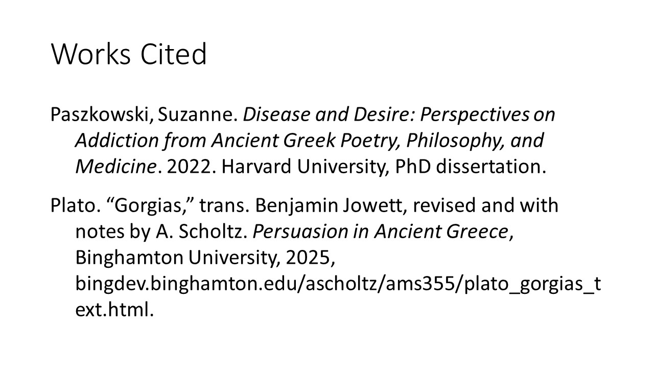 Demo PowerPoint Works Cited slide