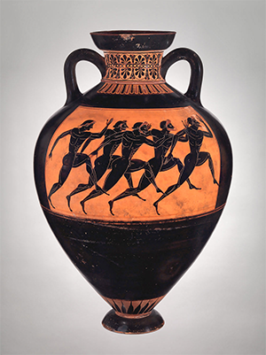 Runners, Panathanaic amphora, ca. 520 BCE. Metropolitan Museum