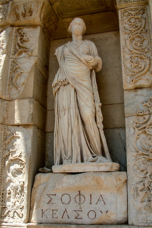 Sophia Kelsou, "Wisdom of Celsus." Library of Celsus, Ephesus