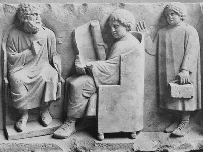 Roman school room, Neumagen, Germany. 2nd-cent. CE