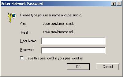 Enter Network Password dialog box