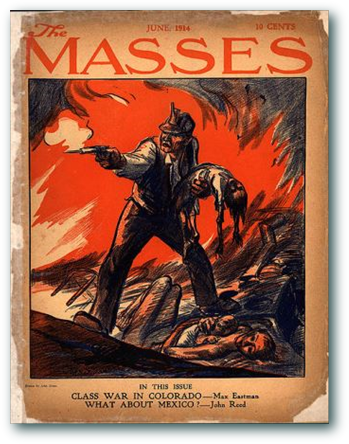 June 1914 cover of The Masses depicting the Ludlow Massacre by John Sloan