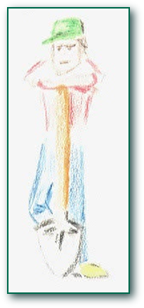 Drawing of archaeologist
